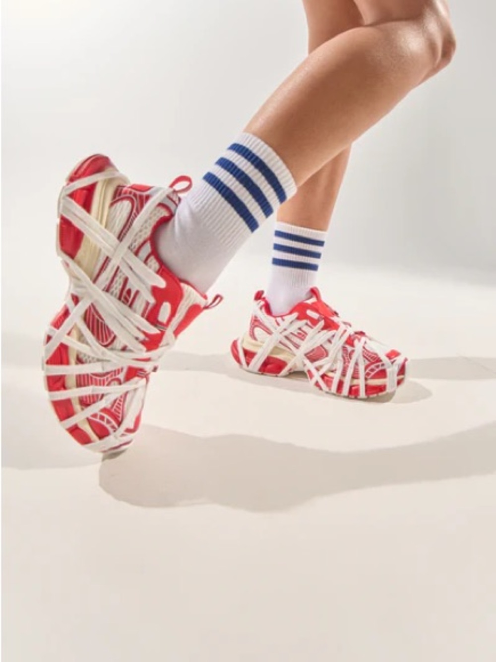 Red & White Athletic Running Sneakers - Women's